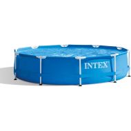 Intex 28201EH 10 Foot x 30 Inch Metal Frame Round 4 Person Outdoor Above Ground Swimming Pool Set with Filter Pump and Type H Filter Cartridge