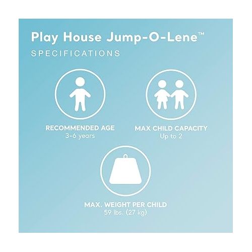 인텍스 Intex Inflatable Jump-O-Lene Indoor or Outdoor Playhouse Trampoline Bounce Castle House with Crawl-Thru Door and Net for Kids Ages 3-6