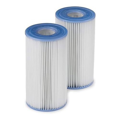 인텍스 Intex 29002E Easy Set Type A or C Heavy Duty Dacron Paper Pool Filter Replacement Cartridge for Various and Krystal Clear Models, 2 Pack