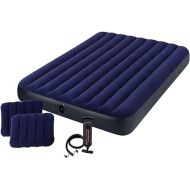 Intex Classic Downy Airbed Set with 2 Pillows and Double Quick Hand Pump, Queen