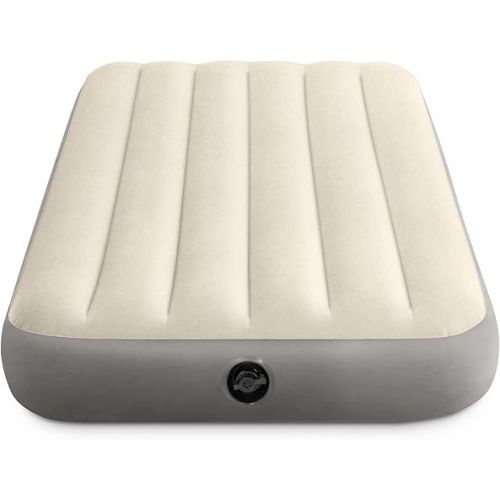 인텍스 Intex 64101E Dura-Beam Standard Single-High Air Mattress: Fiber-Tech - Twin Size - 10in Bed Height - 300lb Weight Capacity - Pump Sold Separately