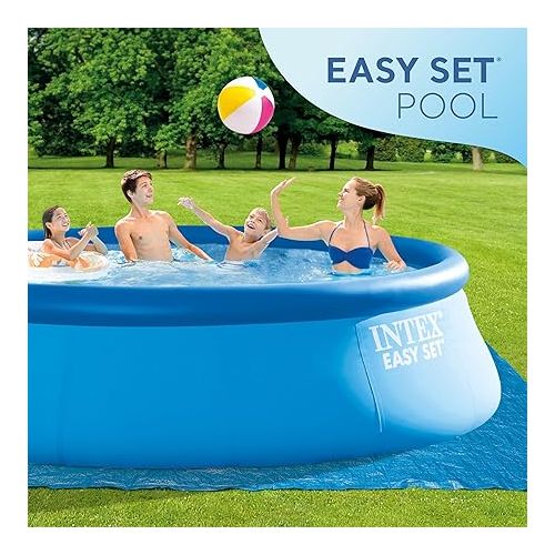 인텍스 INTEX 28167EH Easy Set Inflatable Swimming Pool Set: 15ft x 48in - includes 1000 GPH Cartridge Filter Pump - Removable Ladder - Pool Cover - Ground Cloth