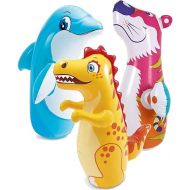 INTEX 3D Bop Bag Blow Up Inflatable Tiger, Dinosaur & Dolphin. (Package will include any 1 item)