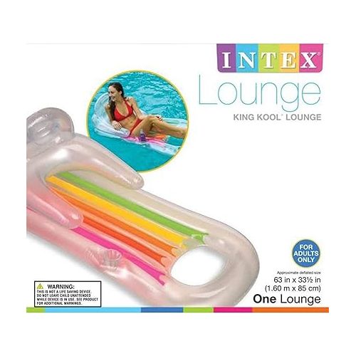 인텍스 Intex King Kool Lounge Inflatable Swimming Pool Lounger with Headrest (Pair)