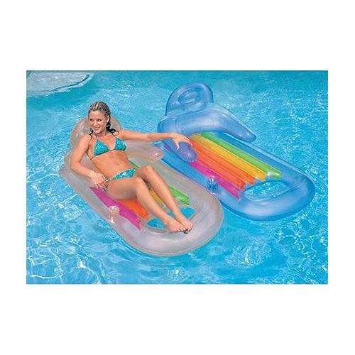 인텍스 Intex King Kool Lounge Inflatable Swimming Pool Lounger with Headrest (Pair)