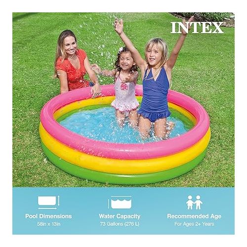 인텍스 Intex Kiddie Pool - Kid's Summer Sunset Glow Design - 58