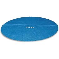 Intex 12-Foot Round above Ground Swimming Pool Solar Cover Tarp with Drain Holes and Carrying Bag for Easy Set or Metal Frame Pools, Cover Only, Blue