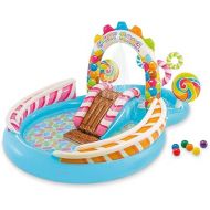 INTEX Candy Zone Inflatable Kiddie Pool: Inflatable Kids Pool with Water Sprayer and Slide - Splash Pad - 116