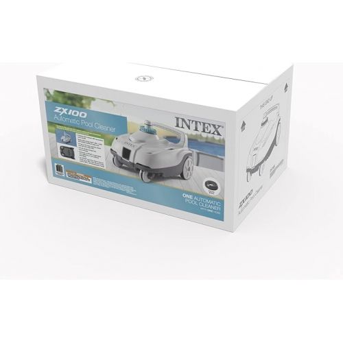 인텍스 INTEX 28006E ZX100 Pressure-Side Above Ground Automatic Pool Cleaner: For Bigger Pools - Cleans Pool Floor - Removes Debris - Removable Filter Tray - 21ft Tangle Free Hose