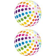 Intex Jumbo Inflatable Colorful Polka Dot Giant Beach Ball (Set of 2) | 59065EP