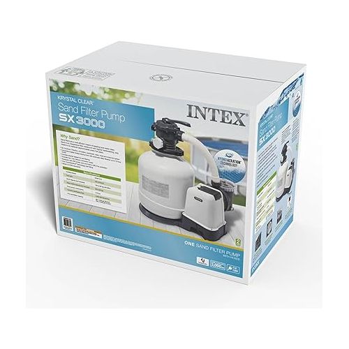 인텍스 Intex 26651EG 3,000 GPH Above Ground Pool Sand Filter Pump with Automatic Timer