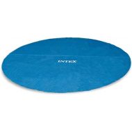 Intex 29025E 18 Foot Round Easy Set Vinyl Blue Solar Cover for Swimming Pools with Carrying Bag and Drain Holes, (Pool Cover Only)