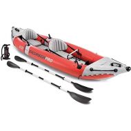 INTEX Excursion Pro Inflatable Kayak Series: Includes Deluxe 86in Kayak Paddles and High-Output Pump - SuperTough PVC - Adjustable Bucket Seat - Fishing Rod Holders - Grab Handles