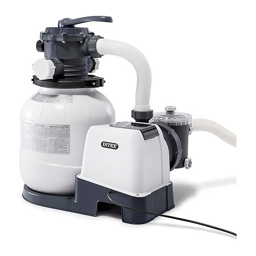 인텍스 INTEX SX2100 Krystal Clear Sand Filter Pump for Above Ground Pools: 2100 GPH Pump Flow Rate - Improved Circulation and Filtration - Easy Installation - Improved Water Clarity - Easy-to-Clean