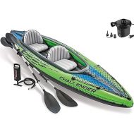 Challenger Inflatable Kayak Set with Aluminum Oars, High Output Air-Pump and Electric Pump