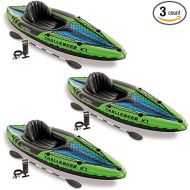 Intex Challenger K1 1-Person Inflatable Sporty Kayak w/Oars and Pump