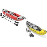 Intex 2 Person Vinyl Kayak w/ Oars & Pump & 2-Person K2 Kayak w/ Oars Air Pump