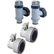 Intex Above Ground Plunger Valves with Gaskets & Nuts + Hose Adapters (2 Each)