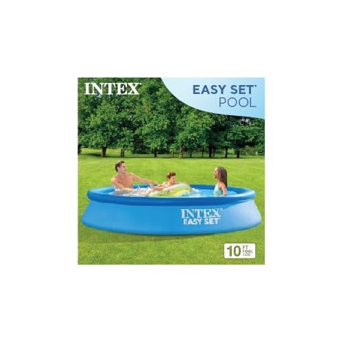 인텍스 INTEX 28116EH Easy Set Inflatable Swimming Pool: 10ft x 24in - Puncture-Resistant Material - Quick Inflation - 813 Gallon Capacity - 18in Water Depth