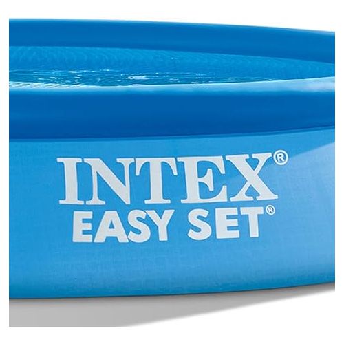 인텍스 INTEX 28116EH Easy Set Inflatable Swimming Pool: 10ft x 24in - Puncture-Resistant Material - Quick Inflation - 813 Gallon Capacity - 18in Water Depth