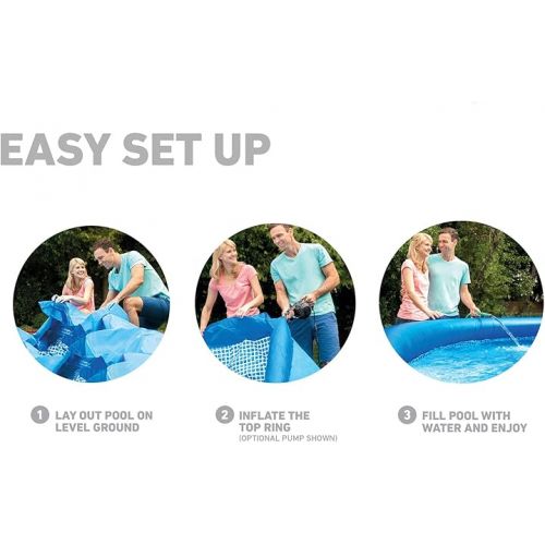 인텍스 INTEX 28116EH Easy Set Inflatable Swimming Pool: 10ft x 24in - Puncture-Resistant Material - Quick Inflation - 813 Gallon Capacity - 18in Water Depth