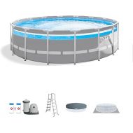 Intex 26729EH 16 Foot by 48 Inch Clearview Prism Frame Above Ground Swimming Pool with Filter Pump, Easy Set Up and fits up to 6 People