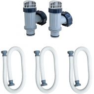 Intex Plunger Valves w/Gaskets & Nuts (2 Pack) w/Pool Pump Hose (3 Pack)