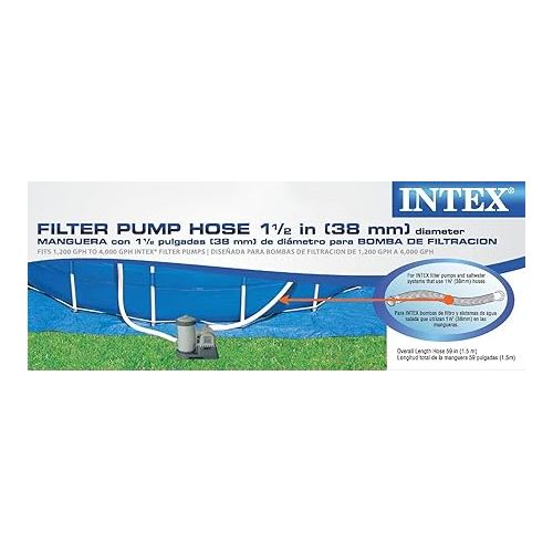 인텍스 Intex Plunger Valves w/Gaskets & Nuts (2 Pack) w/Pool Pump Hose (3 Pack)