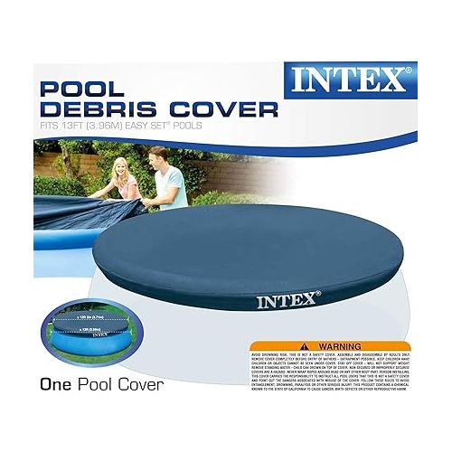 인텍스 Intex 13 Foot Easy Set Rope Tie PVC Pool Cover w/Type A/C Filter Cartridges