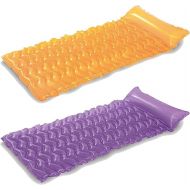 Intex - Tote-N-Float Wave Inflatable Air Mat, (90 inches X 34 inches), (Colors May Vary), (2 Pack)