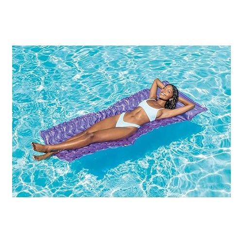 인텍스 Intex - Tote-N-Float Wave Inflatable Air Mat, (90 inches X 34 inches), (Colors May Vary), (2 Pack)