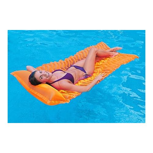 인텍스 Intex - Tote-N-Float Wave Inflatable Air Mat, (90 inches X 34 inches), (Colors May Vary), (2 Pack)