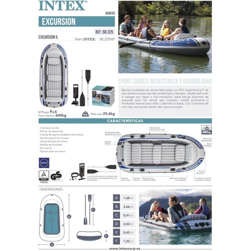 인텍스 Intex Excursion 5 Person Boat Set