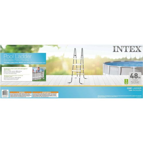 인텍스 Intex 28066E Steel Frame Swimming Pool Ladder 48 Inch Wall Height Pools