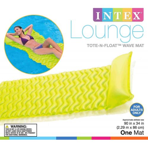 인텍스 Intex Tote N Float Wave Mat Floating Pool Lounger with Headrest (6 Pack)