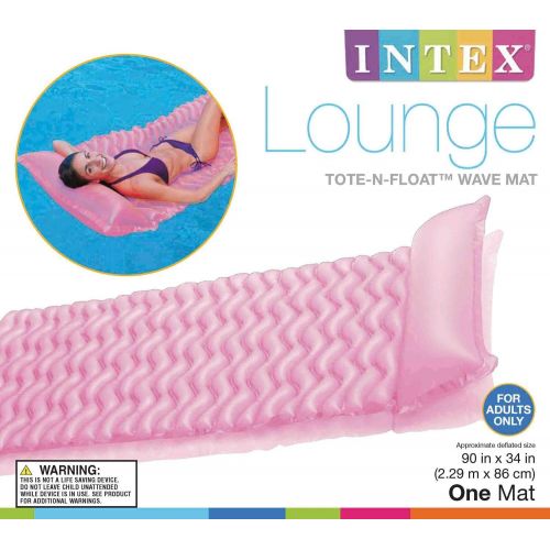 인텍스 Intex Tote N Float Wave Mat Floating Pool Lounger with Headrest (6 Pack)