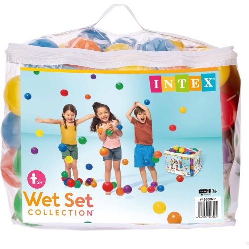 인텍스 Intex 3-1/8 Fun Ballz - 100 Multi-Colored Plastic Balls, for Ages 2+