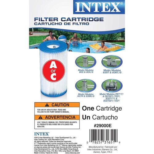 인텍스 Intex Pool Easy Set Type A Replacement Filter Pump Cartridge (8 Pack) | 29000E