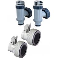 Intex Above Ground Plunger Valves with Gaskets & Nuts + Hose Adapters (2 Each)