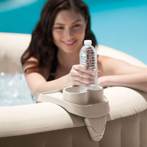 인텍스 Intex Seat for Inflatable PureSpa Hot Tub + PureSpa Cup Holder & Tray Accessory