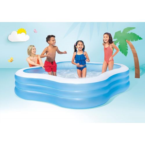 인텍스 Intex Swim Center Family Inflatable Pool, 90 X 90 X 22, for Ages 6+, Color may vary