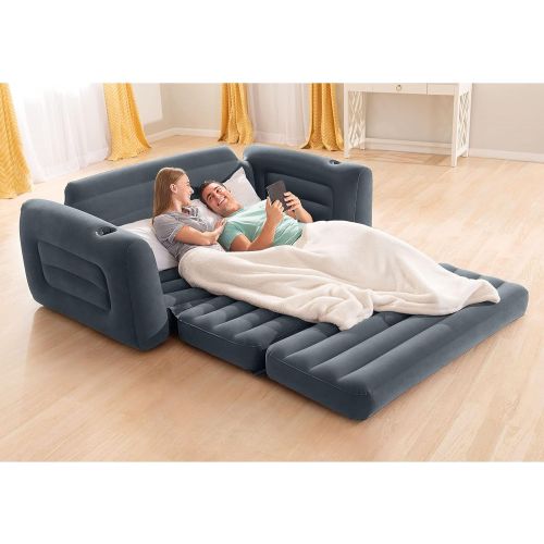 인텍스 Intex Pull-Out Sofa Inflatable Bed, 80 X 88 X 26, Queen