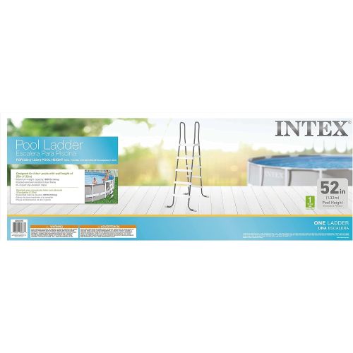 인텍스 Intex Steel Frame Above Ground Swimming Pool Ladder for 52 Inch Wall Height Pools