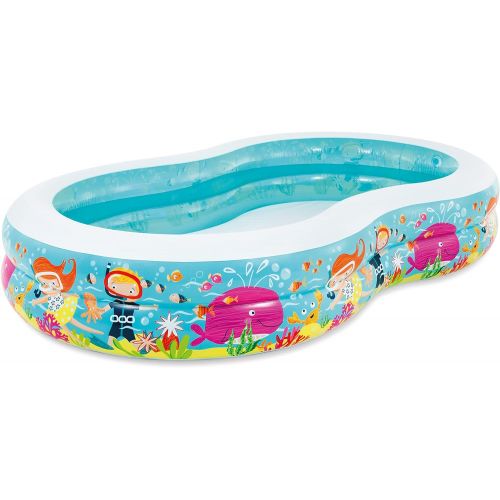 인텍스 Intex Swim Center Paradise Inflatable Pool, 103in X 63in X 18in, for Ages 3+