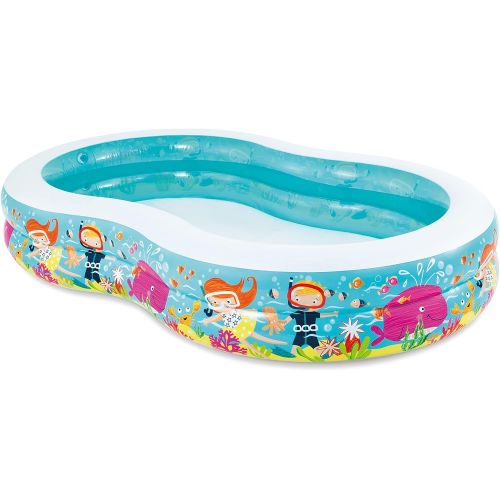 인텍스 Intex Swim Center Paradise Inflatable Pool, 103in X 63in X 18in, for Ages 3+