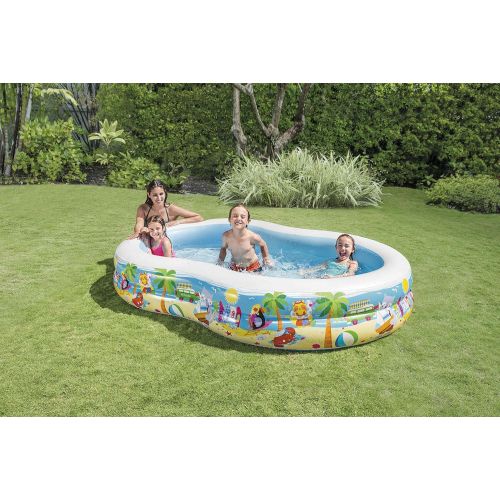 인텍스 Intex Swim Center Paradise Inflatable Pool, 103in X 63in X 18in, for Ages 3+