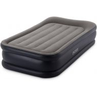Intex Dura-Beam Standard Series Deluxe Pillow Rest Raised Airbed with Soft Flocked Top for Comfort, Built-in Pillow & Electric Pump, 16.5-Inches, Twin