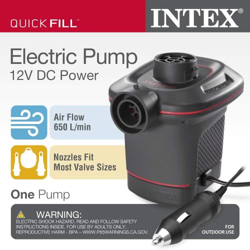 인텍스 Intex Quick-Fill DC Electric Air Pump, 12V, Max. Air Flow 650 L/min