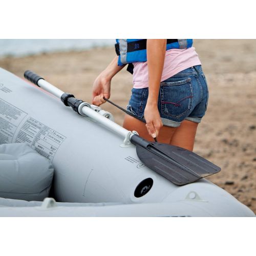 인텍스 Intex Mariner 4, 4-Person Inflatable Boat Set with Aluminum Oars and High Output Air Pump (Latest Model)