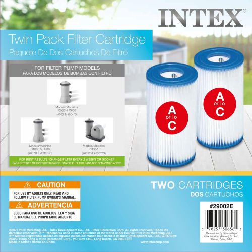 인텍스 Intex Type A Filter Cartridge for Pools, Twin Pack